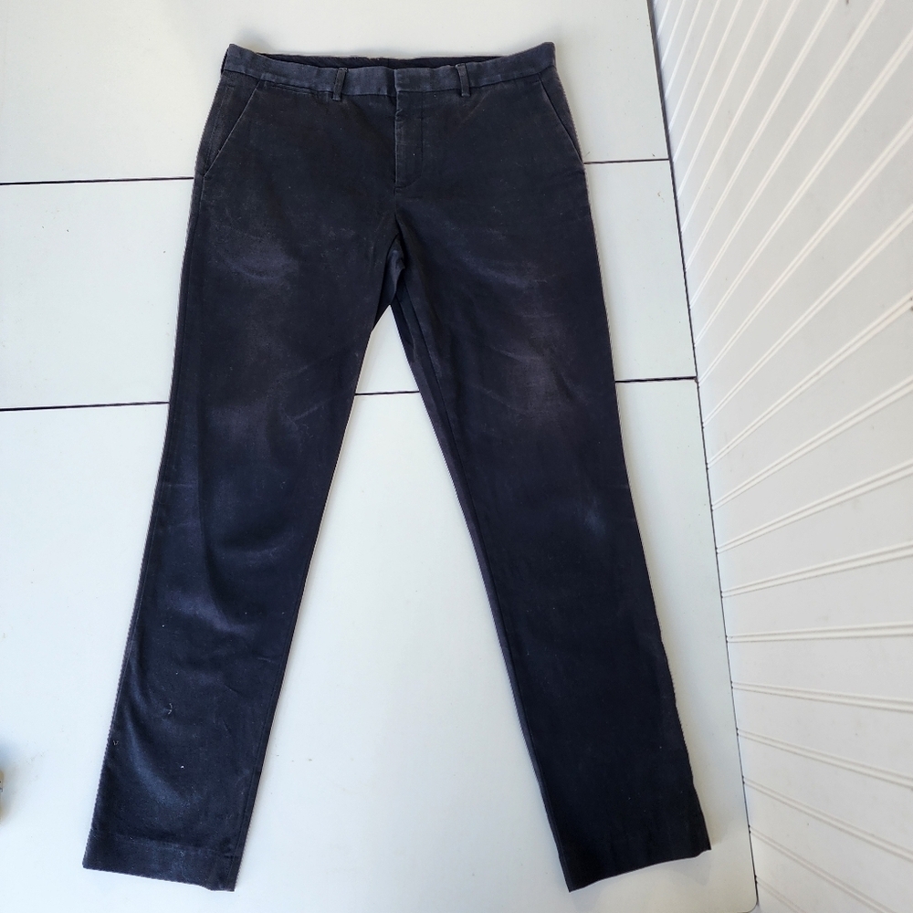 Express Chino Pants Men 33x32 Black Innovator Straight Office Stretch Faded Wash